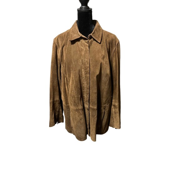 Elisabeth Brown Suede Women’s Jacket Size 18 Petite‎ - Picture 1 of 9